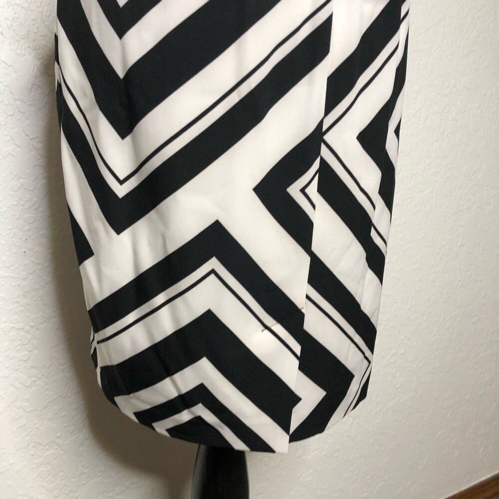 Cache black white chevron peplum belted sleeveless sheath dress size 6 NWOT - Picture 13 of 16